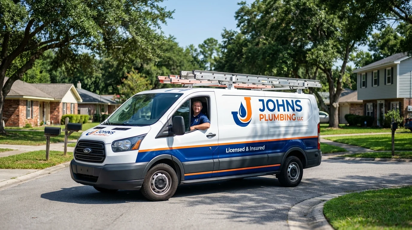 Johns Plumbing LLC service van in Ocean City, MD