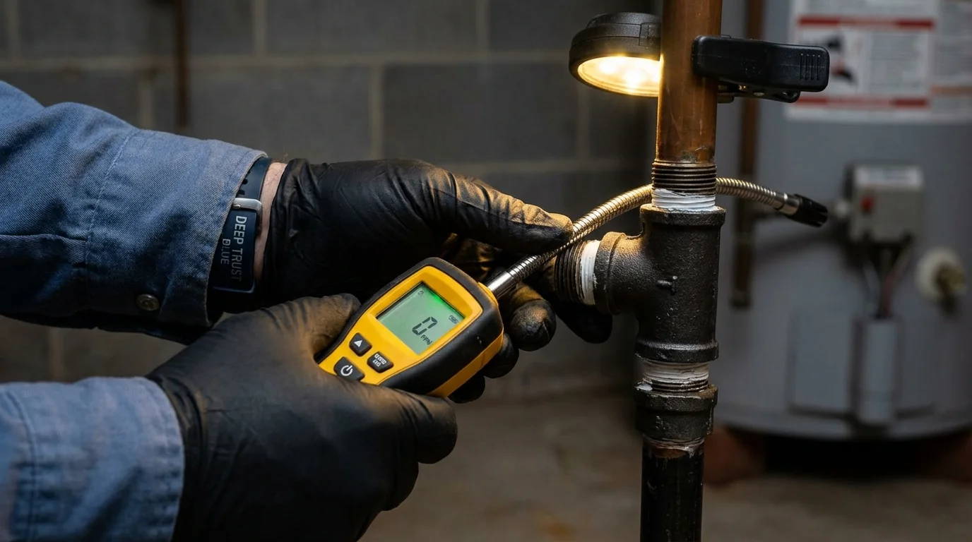 Gas leak detection with electronic sniffer by Johns Plumbing LLC in Ocean City