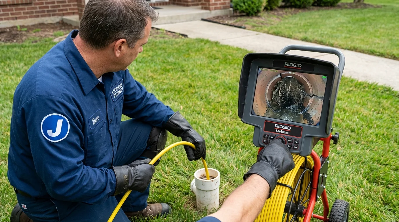 Sewer camera inspection being performed by Johns Plumbing LLC in Ocean City